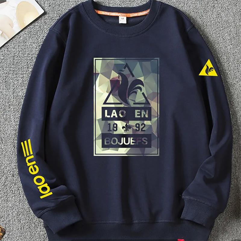 French Big Cock Sweater Men's Autumn Round Neck Loose Casual Plus Velvet Thick Sweatershirts