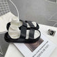 Thick-soled Sandals and Slippers Women's Summer Ins Tide Net Red Fashion Wear Retro Hong Kong-style Harajuku Style Beach Shoes
