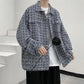 Small Fragrance Jacket Men and Women Spring and Autumn Loose American Jacket Wild Woven Plaid Top Men's Long-sleeved Warm Jacket