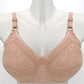 Large Size Women's Underwear No Steel Ring Full Cup Bra Ultra-thin Breathable and Lightweight Embroidered Bra