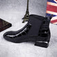 Woman Chelsea Boots Female Fashion Metal Pointed Toe High Heel Ankle Boots Sexy Ladies Shoes