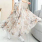 Chiffon Swing Skirt Printed Midi Skirt High Waist Skirt Fashion Versatile
