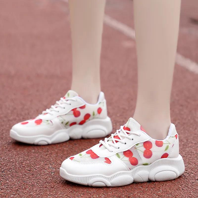 Cherry Shoes Female Students Korean Version of Breathable Net Shoes Female Cubs Sports Daddy Shoes