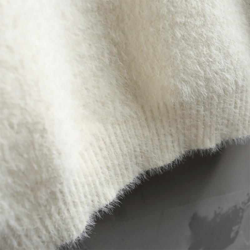 Mink Fleece Sweater Men's Half High Neck Trendy Sweater Youth Thick Warm Sweater