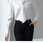 Chiffon White Shirt Female Design Sense Niche Long-sleeved Professional Shirt Suit with Shirt Fabric Light and Breathable Professional Work Wear Shirt