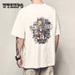 WTEMPO Tshirt Black Anime Top Clothing Pure  Soft Animal Print T-shirt White Unisex