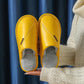 Autumn and Winter Pure Cotton Slippers Indoor Non-slip Soft-soled Shoes Warm Simple Plush Cotton Shoes