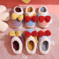 Autumn and Winter Bowknot Cotton Slippers Non-slip Flat Shoes Casual Fashion Cute