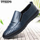 Fashion Men Genuine Leather Shoes Lace Up Casual Footwear Men Soft Flat Base Shoes