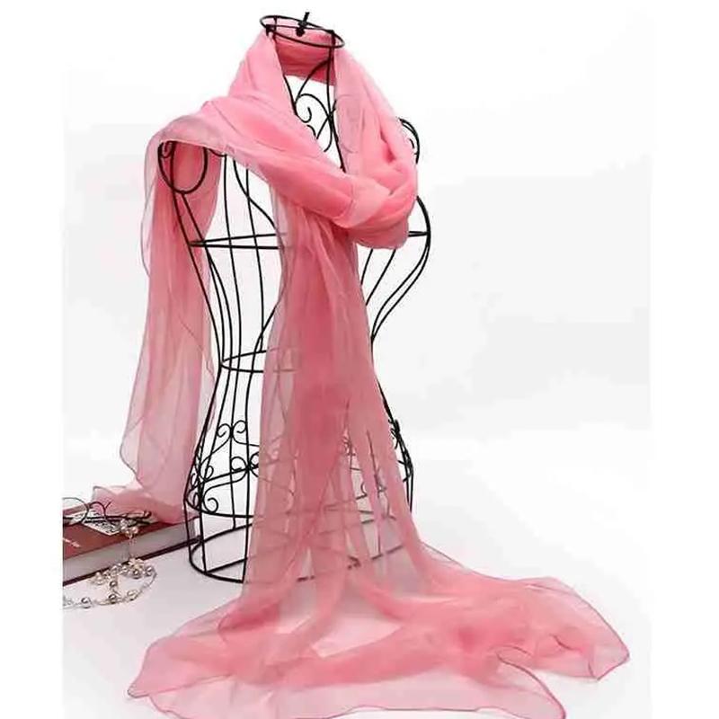 Pure Color Ice Silk Scarf Female Air Conditioning Shawl Warm Scarf Ladies Silk Scarf Thin Section Mother Decoration Sunscreen Long Beach Towel