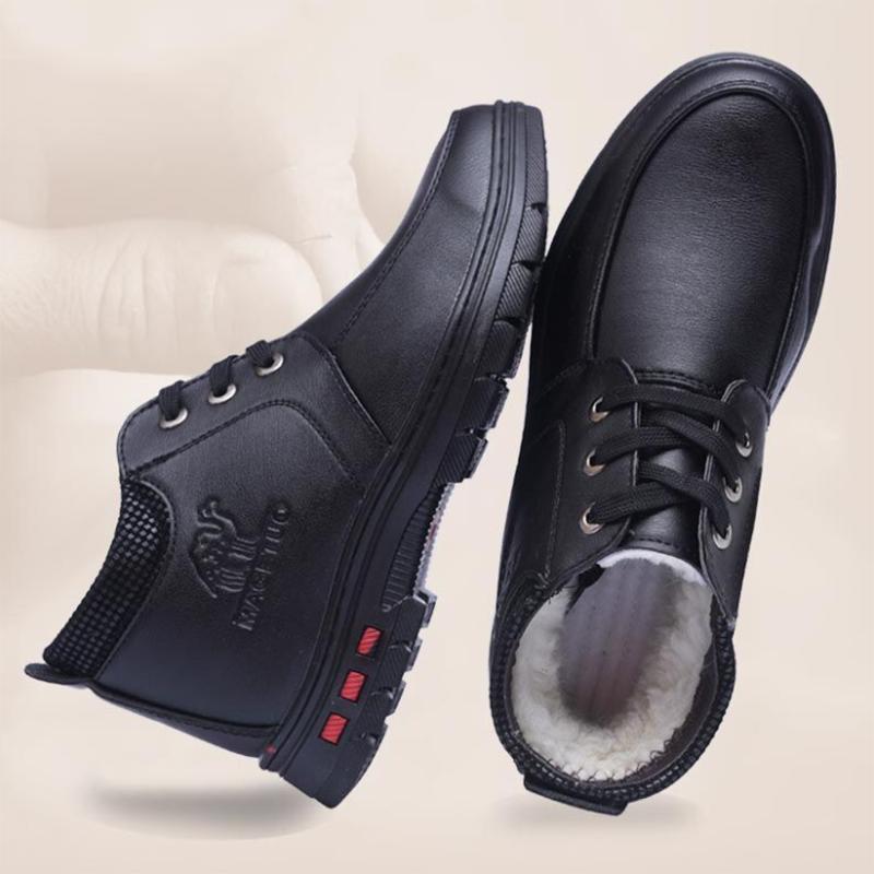 Winter Plus Velvet Thick Men's Cotton Shoes Thick-soled Non-slip Men's Casual High-top Warm Cotton Shoes Dad Shoes