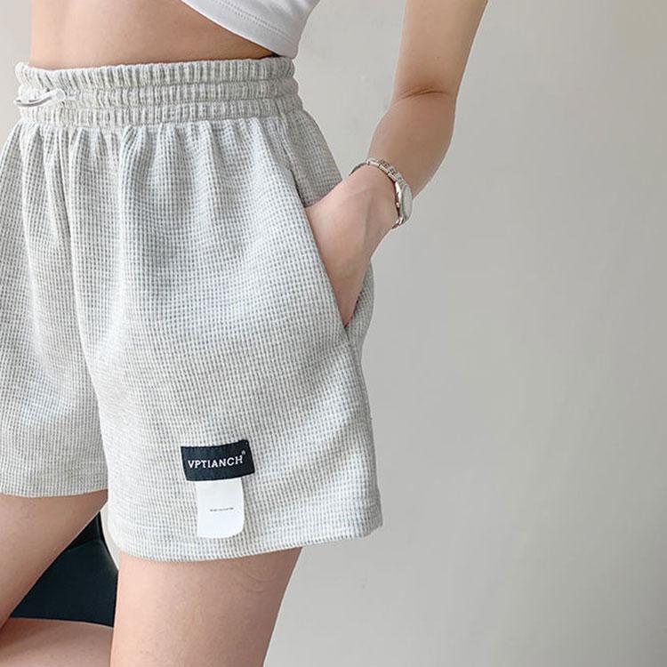 Street Letter Labeling Sports Shorts Women's High Waist Drawstring Thin Wide Leg Short Pants Loose Casual Three-point Pants Running Shorts for Girl