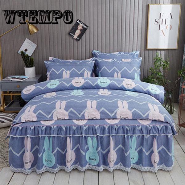 Bed Skirt Four Sets Bedding Princess Sanding Bed Skirt Bed Cover Three Sets