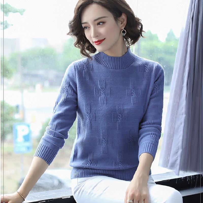 Knitted Sweaters Winter Women Casual High Neck  Sweater Female Long Sleeve Pullover Loose Jumper Tops