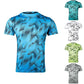 Sports Shirts Geometric Print T-shirt Breathable Casual Quick Dry Running Tees Half Sleeves High Elastic Top Men Clothing Summer