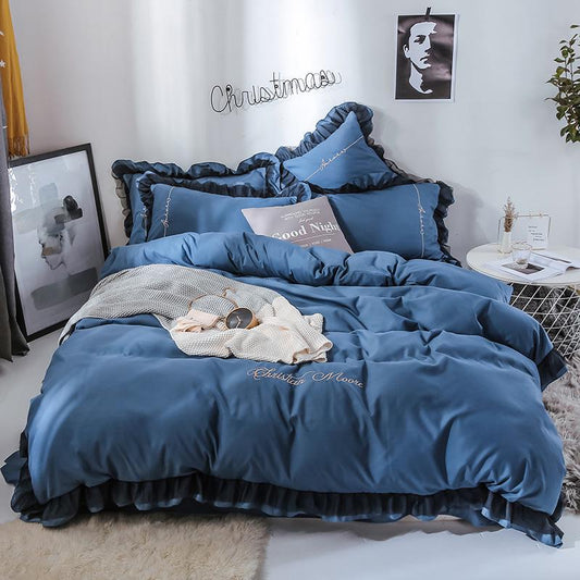 4 Pcs Set Pillowcase Home Textile Quilt Fashion Bedding Set Princess Style Bedclothes