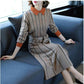 High Quality Elegant Flower Printed Long Sleeve Woman Chiffon Long Dress