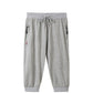 Lightweight Cotton Sports Cropped Trousers with Zipper Pockets Female Student Harem Pants Summer Loose and Thin Pants