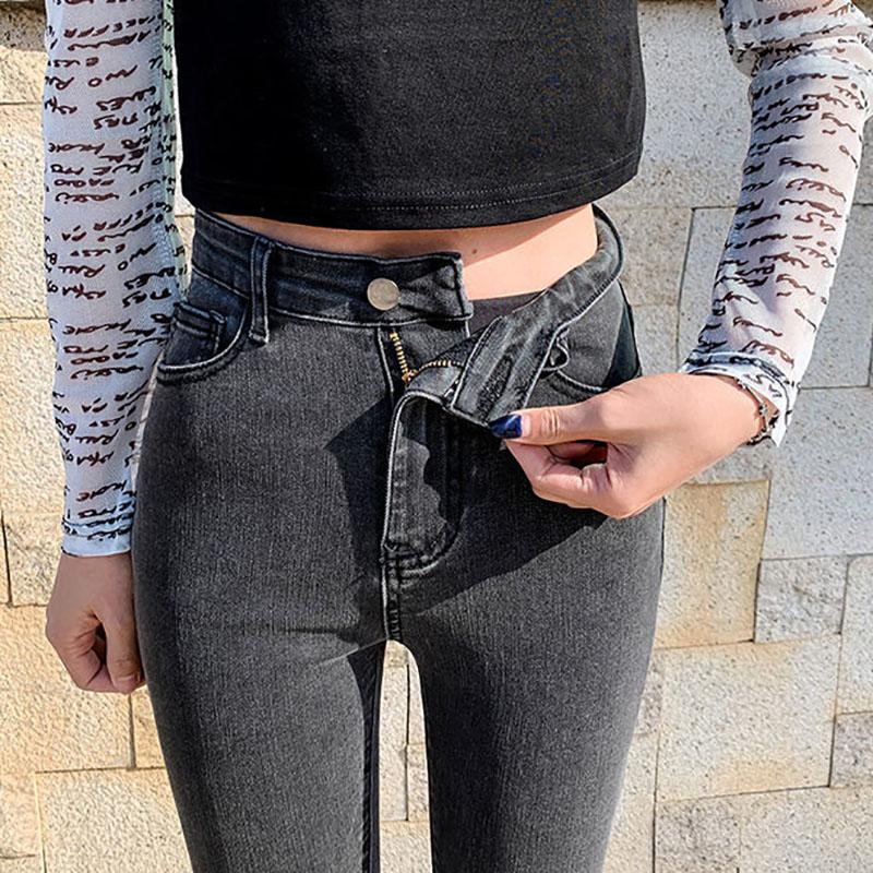 Spring Light-colored Jeans Women's High Waist Was Thinner and Taller Light Blue Stretch Tight-fitting Pencil Pants