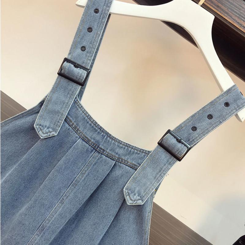 Denim Suspenders Shorts Women's Summer Design Sense Small One-piece Pants High Waist Loose Wide-leg Pants