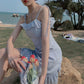 Sling Dress Slimming Short Skirt Female Gentle Wind Sweet Cute Sling Dress Ladies Dress Fabric Light and Breathable Ruffled Cute Princess Style