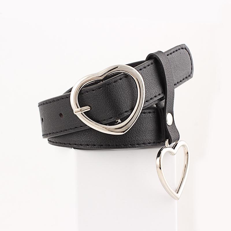 Round buckle pin buckle belt belt women combination fashion trend with rings belt