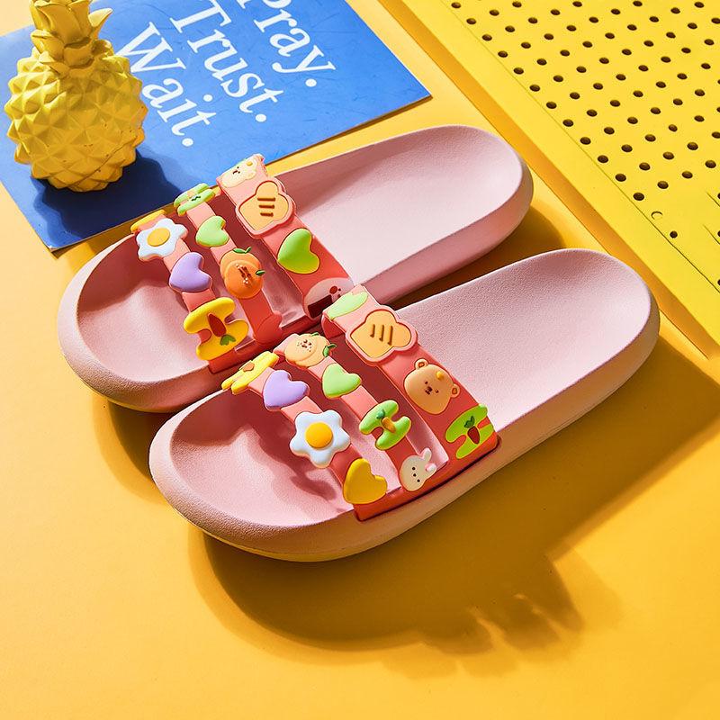 Slippers Women Summer Outdoor Wear Cartoon Fashion Versatile Household Non-slip Deodorant Soft Bottom Couple Sandals and Slippers
