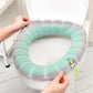 Thickened Toilet Seat Four Seasons Universal Toilet Seat Household Washable Knitted Toilet Seat with Handle