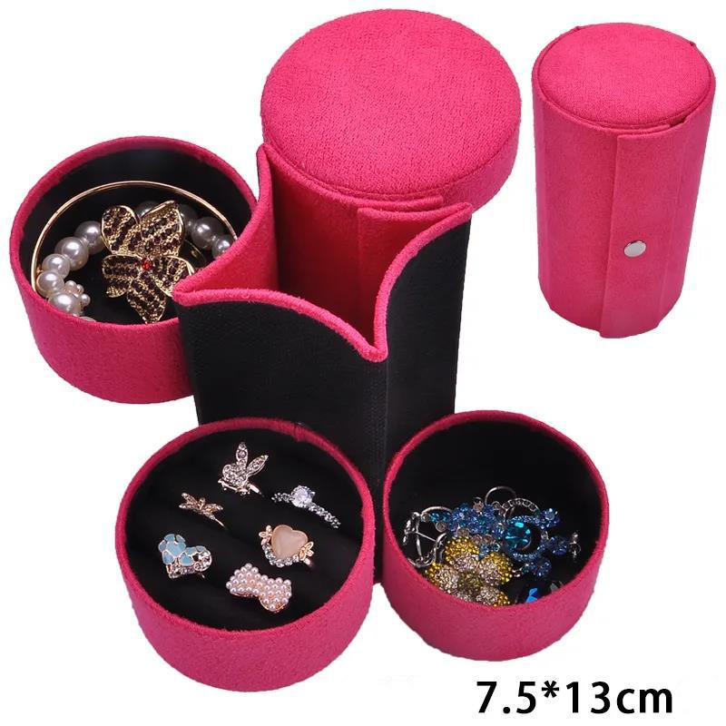 Travel Antique Simple Portable Female Jewelry Box Earrings Ring Small Box Hand Jewelry Box Storage Box