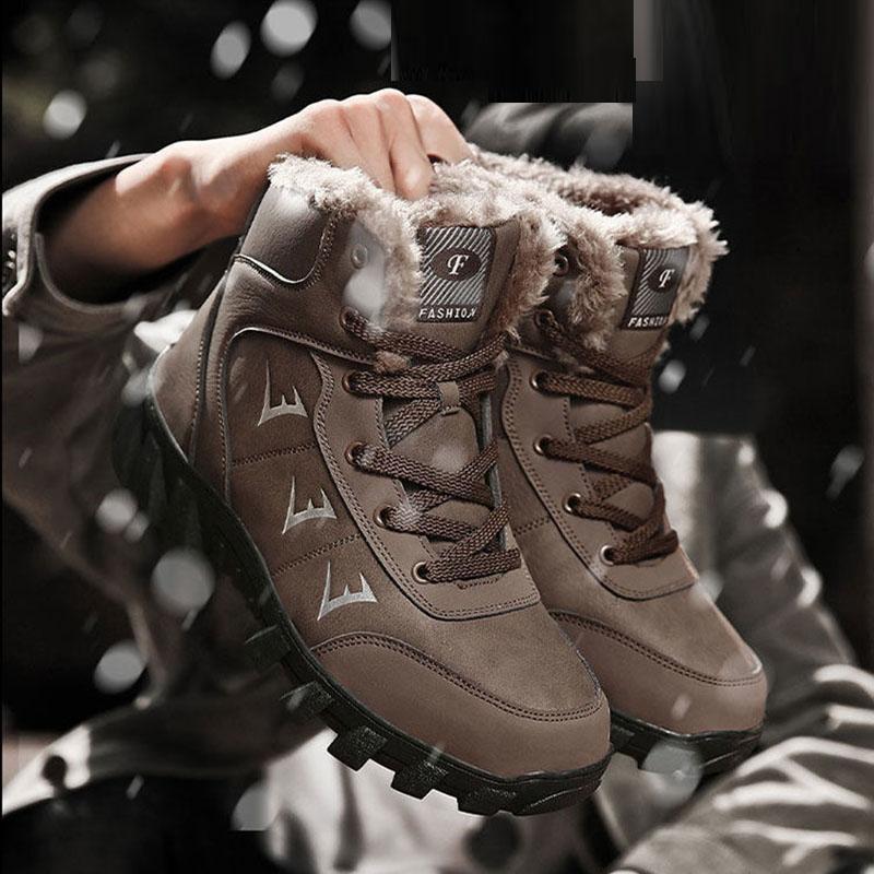 Men's Winter Snow Boots Men's Cotton Shoes High-top Large Size Men's Boots Plus Velvet Warmth Thick Cotton Boots