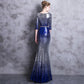 Dresses Long-sleeved tasseled Dinner Dress with Stylish Sequins and Fishtail Dresses