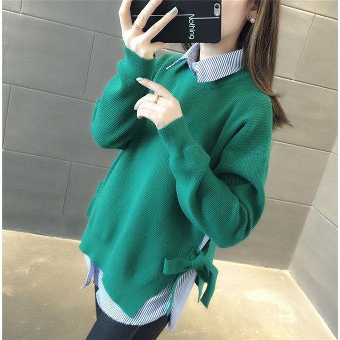 Autumn and Winter Women All -Match Long Sleeve Thick Knitted Wild Sweater Tops