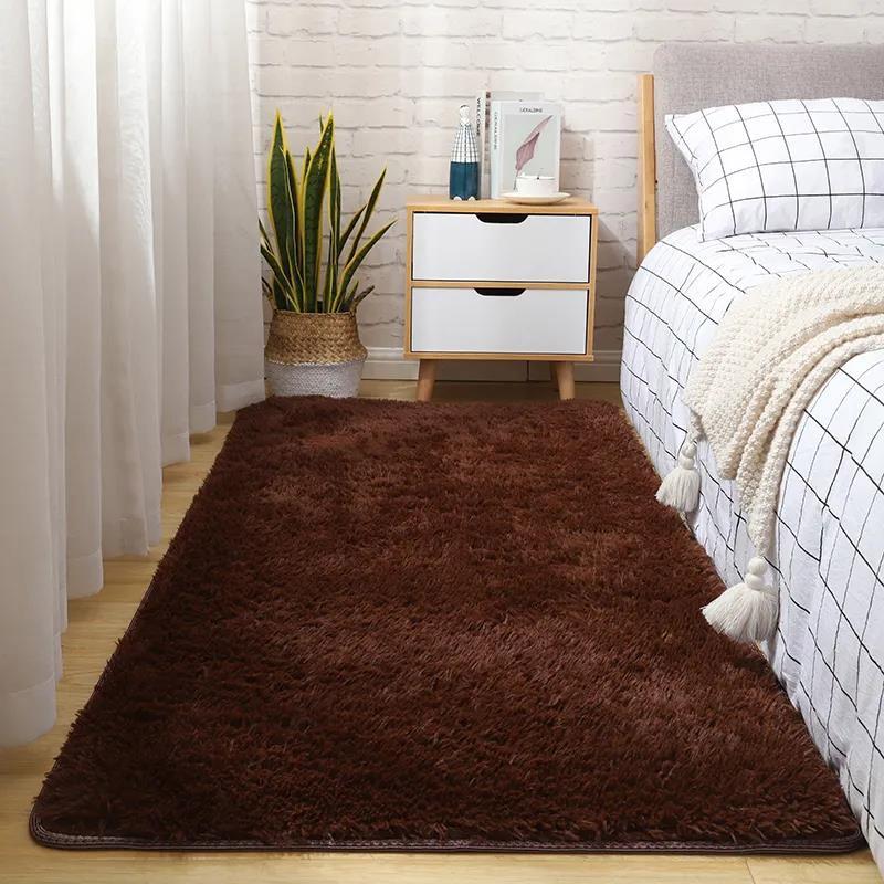 Soft and Thickened Living Room Carpet Solid Color Cushion Blanket Bedroom Bedside Plush Carpet
