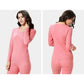 Women's Thermal Underwear Body Temperature Underwear Cotton Wool Thick Autumn and Winter Round Neck Bodysuit Long Sleeves Warm Pajamas Slim Trousers
