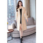 Wool Blend Winter Coat Women Long Sleeve Elegant Belt Female Outwear Coat Autumn Streetwear Coat