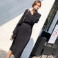 Sexy V-neck Women Knitted Skirt Suits Batwing Sleeve 2 Pieces Elegant Party Dress Female White Dress