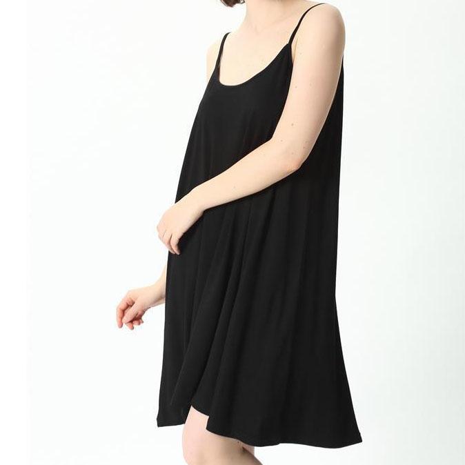 Women's Summer Simple Plus Size Medium Length Loose Sling Vest Solid Color Sleeveless Dress