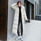 Stand-up Collar Hooded Down Jacket Padded Jacket Women Fall/winter Loose Padded Jacket Women Long Over-the-knee Padded Jacket Straight Slim Coat