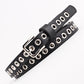 Metal Ring Waist Belt Women Skinny Waist Belt Thin Leather Waistband Strap