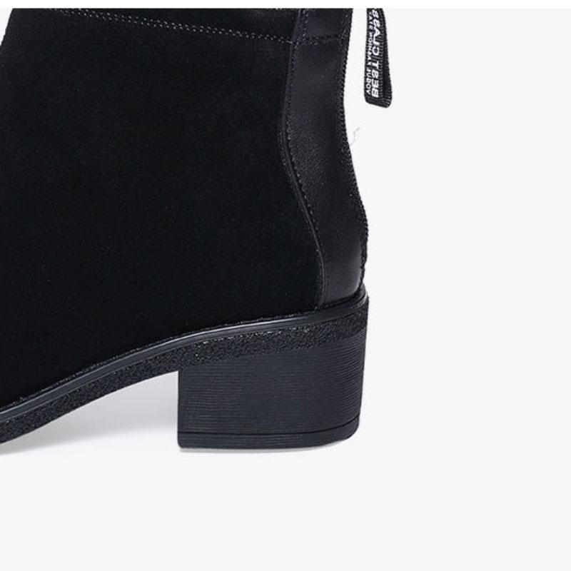 Fleece Padded Short Boots Women's Thick Heel Winter Frosted Warm and Comfortable Martin Boots