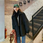 Winter Fashion Hooded Thicken Jacket Retro Oversize Loose BF Wind Long Long Sleeve Women's Cotton Coat