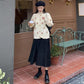 Wine Red Corduroy Tutu Skirt with Fungus, Autumn and Winter Style All-match Western Style Skirt Women's Mid-length Skirt