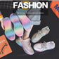Rainbow Bottom Mesh Breathable Women's Shoes Korean Style All-match Running Sneakers for Students Fashion Casual Clearance Women's Shoes