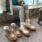 Women's Autumn and Winter Martin Boots Female Plus Size Low Thick Heel Plush Warm Short Boots
