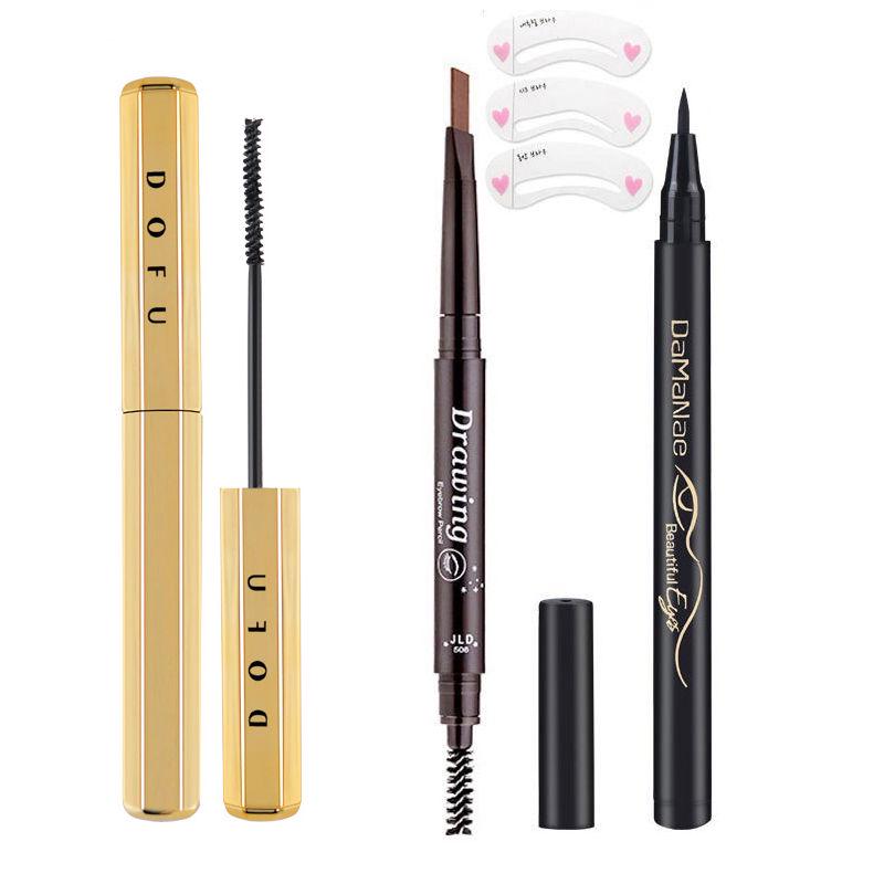 Does not bloom and does not fade  slender thick curls small brush head mascara waterproof stretch