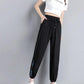 Ice Silk Quick-drying Sports Pants Women's Summer Loose and Thin Large Size Waisted Nine Points Casual Harem Pants