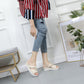 Heightening Slippers Women's Summer Thick-soled High-heeled Sandals Outdoor Wear Non-slip Platform Shoes Sandals Rhinestone Stitching Slippers