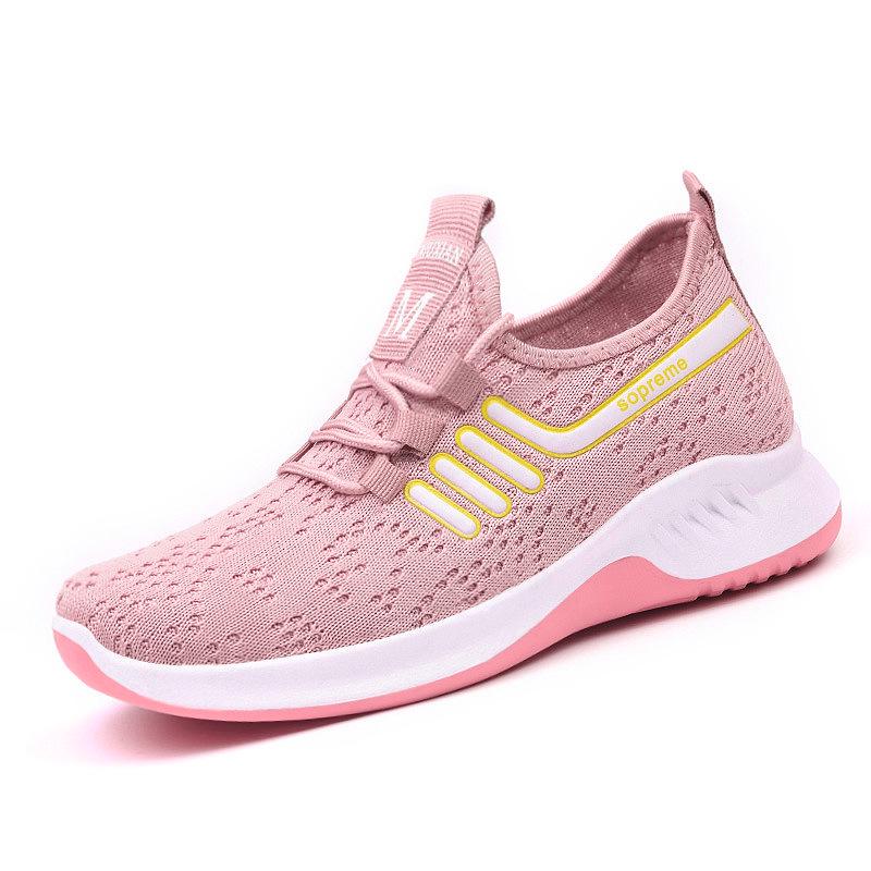 Summer Flying Knit Sneakers Lightweight Soft Sole Breathable Casual Sports Net Shoes