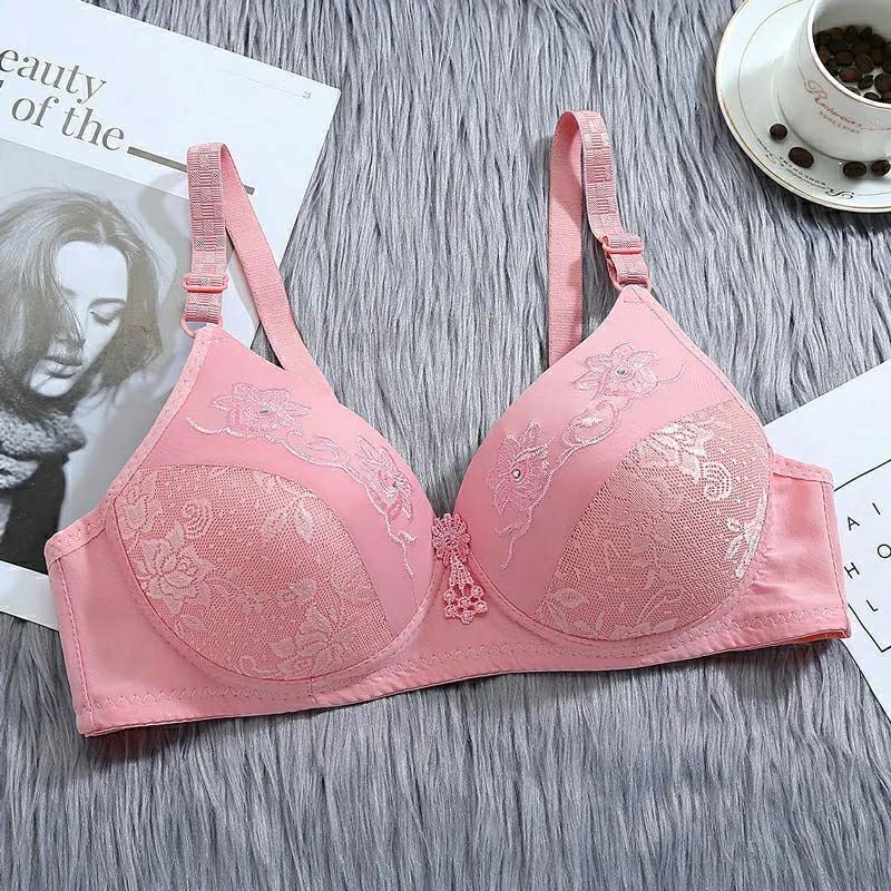 Large Size No Steel Ring Anti-glare Design Bra Gathered Comfortable Anti-sagging Underwear Sexy Jacquard Bra