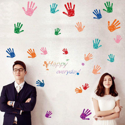 New PVC removable wall stickers Colorful hand printed children room bedroom wall decorative stickers